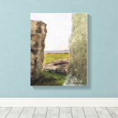 OUDE STENEN, WATERVERF CANVAS PRINT (Insitu (Houten vloer))