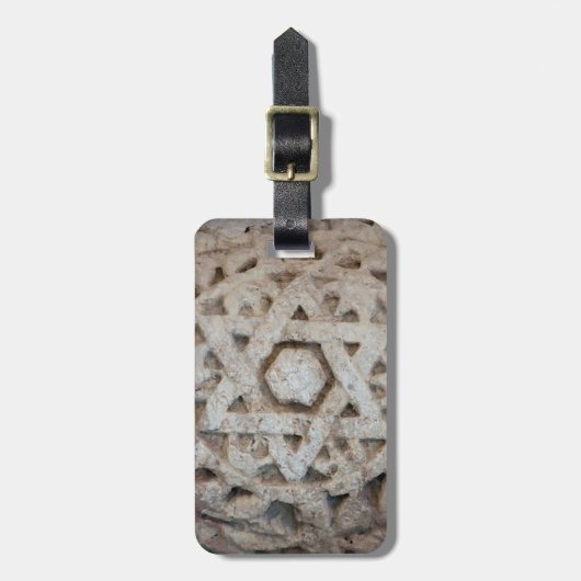 Oude Ster van David snijwerk, Israël Bagagelabel (Voorkant verticaal)