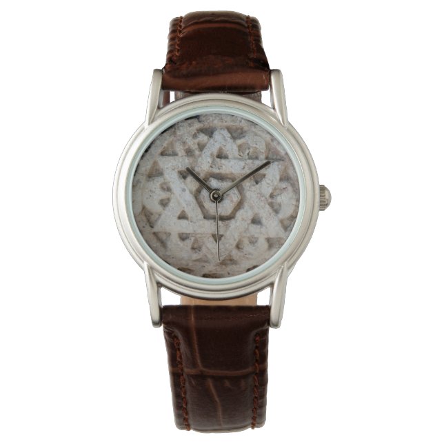 Oude Ster van David snijwerk, Israël Horloge (Voorkant)