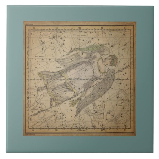 Oude ster van Virgo de Maan Tegeltje (Voorkant)