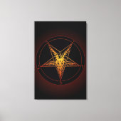 Oude Stijl Baphomet Aflame 24x36 Museum Kwaliteit Canvas Afdruk (Voorkant)