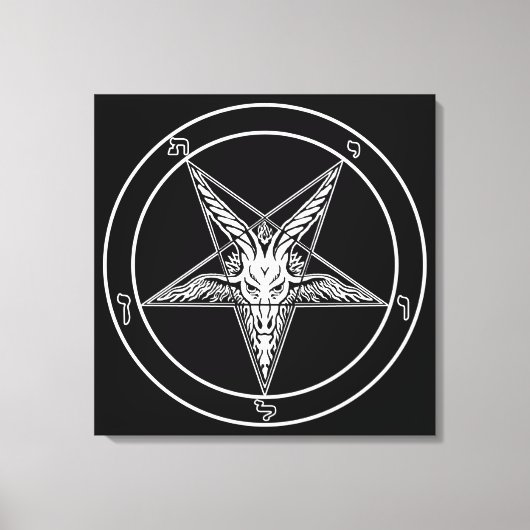 Oude Stijl Baphomet Sigil Wandkunst Canvas Afdruk (Voorkant)