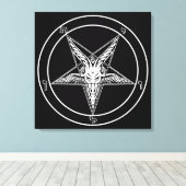 Oude Stijl Baphomet Sigil Wandkunst Canvas Afdruk (Insitu (Houten vloer))