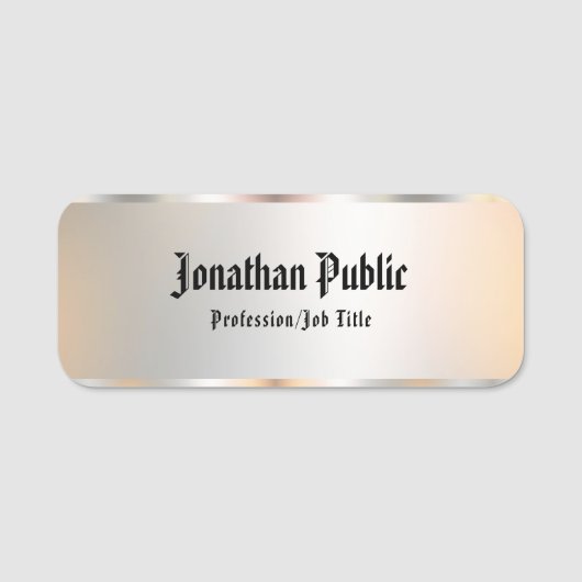 Oude Stijl Calligraded de Zilverblik van de Tekst  Naamplaatje (Voorkant)