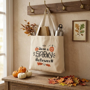 Oude stijl, een enge Halloween Grote Tote Bag