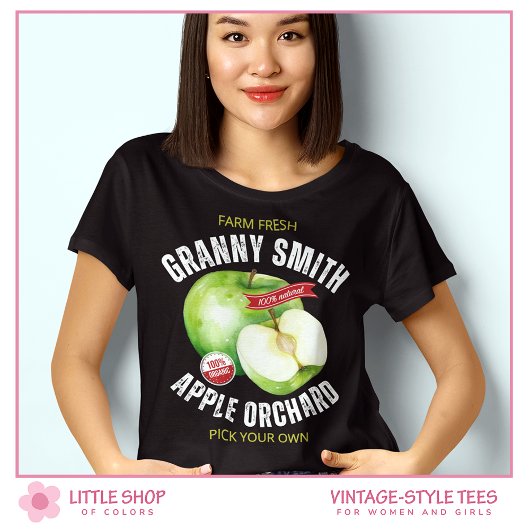 Oude Stijl Fruit Groene Appels T-shirt