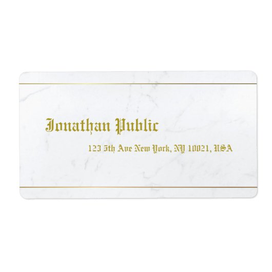 Oude stijl gouden kalligrafie elegante marmeren ve etiket (Voorkant)