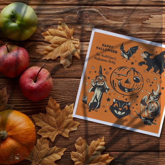 Oude stijl Halloween-afbeeldingen Persoonlijk Servet
