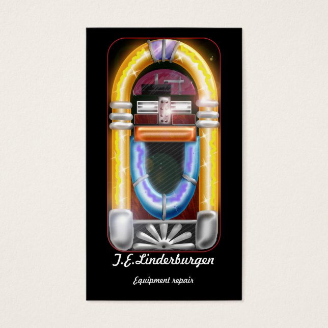 oude stijl jukebox visitekaartje (Voorkant)