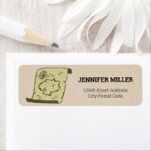 Oude stijl kaart voor schattenjagers etiket (Insitu)