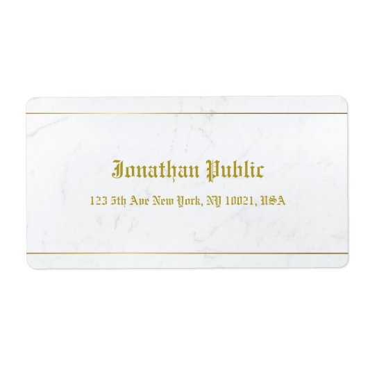 Oude stijl kalligrafie Elegante marmer goud verzen Etiket (Voorkant)