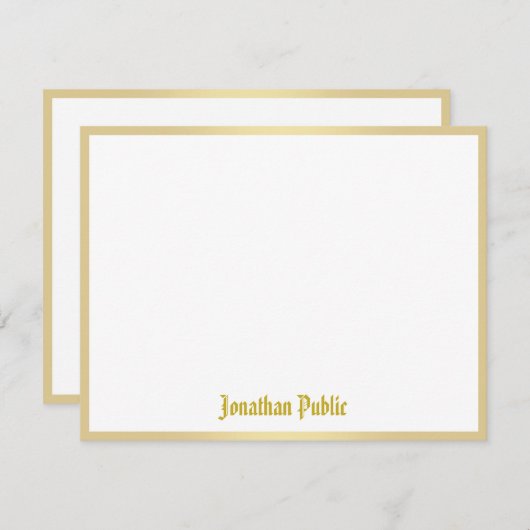 Oude stijl kalligrafie script Sjabloon gouden teks (Voorkant / Achterkant)