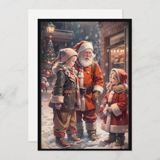 Oude Stijl Kerstmis Kaart (Voorkant / Achterkant)