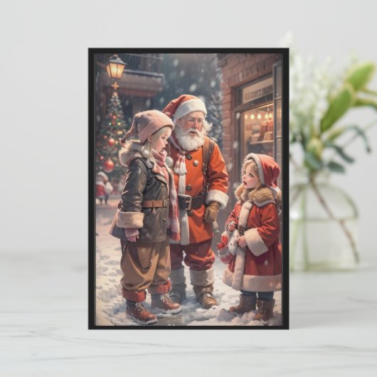 Oude Stijl Kerstmis Kaart (Staand voorkant)