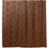 Oude  Stijl Koperleder Getextureerde Bloem Douchegordijn (Voorkant)