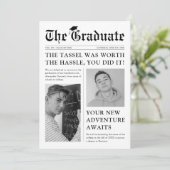 Oude Stijl Krant Afstuderen Aankondiging (Staand voorkant)