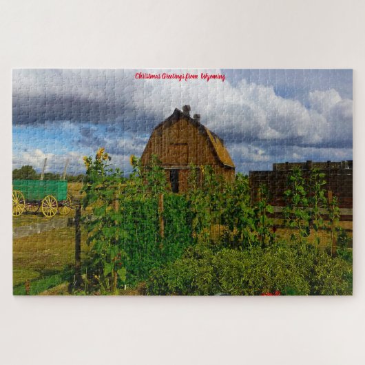 Oude stijl Land Barn Wyoming. Jigzaag Puzzle Legpuzzel (Horizontaal)