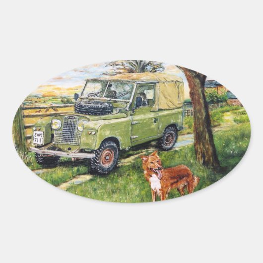 Oude stijl Land Rover Sticker "BOERDERIJ" Ontwerp (Voorkant)