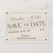 Oude stijl luciferdoosje "Save the Date"-aankondig Aankondigingskaart (Voorkant)