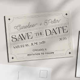 Oude stijl luciferdoosje "Save the Date" aankondig Aankondigingskaart