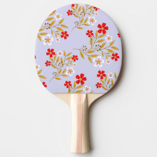 Oude stijl mooie rode bloemen op blauwe patroon tafeltennisbatje