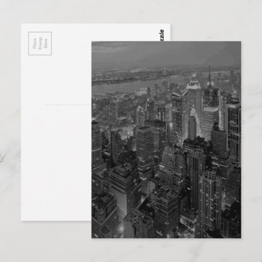  oude stijl New York City Briefkaart (Voorkant / Achterkant)