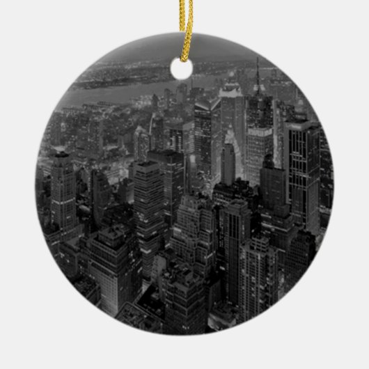oude stijl New York City Script Keramisch Ornament (Voorkant)