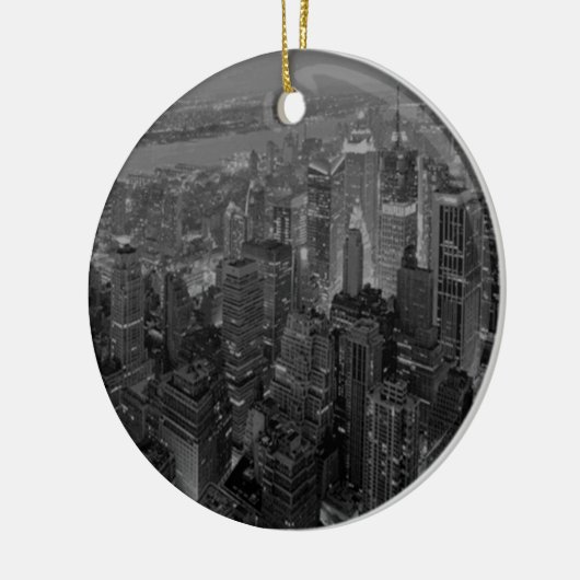  oude stijl New York City Script Keramisch Ornament (Links)