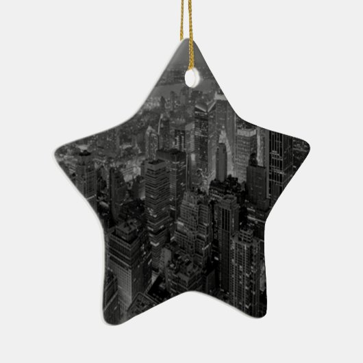 oude stijl New York City Script Keramisch Ornament (Rechts)
