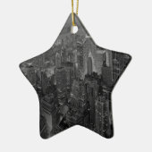 oude stijl New York City Script Keramisch Ornament (Links)