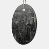 oude stijl New York City Script Keramisch Ornament (Links)