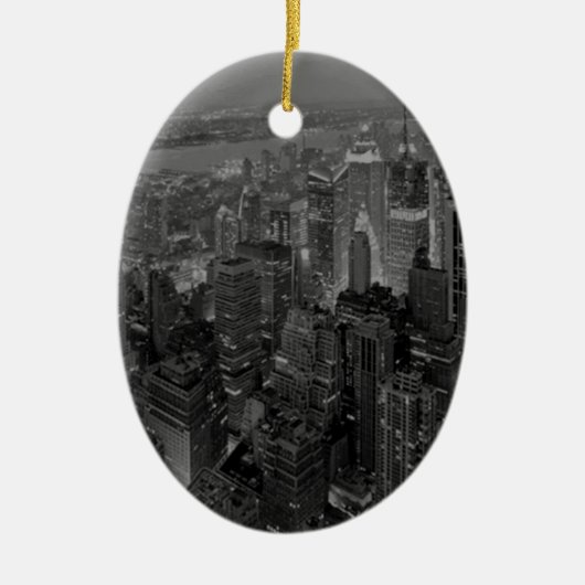 oude stijl New York City Script Keramisch Ornament (Voorkant)