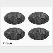 oude stijl New York City Script Ovale Sticker (Vel)