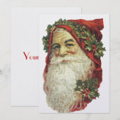 Oude stijl Santa Claus Feestdagenkaart (Voorkant / Achterkant)