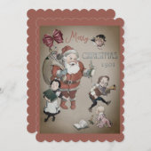  oude stijl Sinterklaas Illustratie Feestdagenkaart (Voorkant / Achterkant)