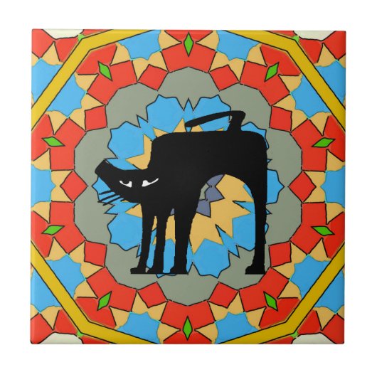 Oude stijl Spaanse Tegel Reds Tegeltje (Voorkant)