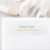 Oude Stijl Tekst Stijlvol Marmer Goud Retouradres Etiket (Insitu)