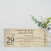  Oude Stijl Ticket Trouwuitnodiging Kaart (Staand voorkant)