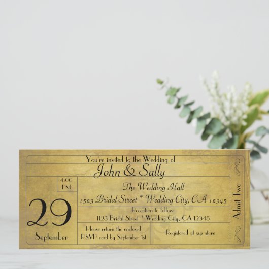  Oude Stijl Trouwkaart Uitnodiging (Staand voorkant)