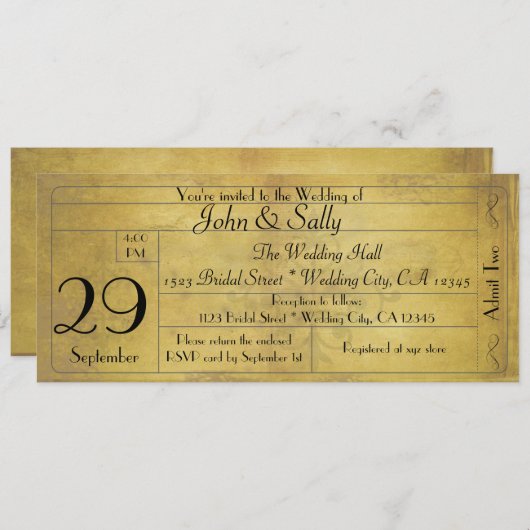  Oude Stijl Trouwkaart Uitnodiging (Voorkant / Achterkant)