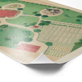Oude stijl tuinplan poster (Hoek)