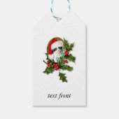 Oude Stijl Vintage Kerstkitten Cadeaulabel (Voorkant)