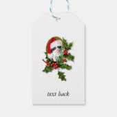 Oude Stijl Vintage Kerstkitten Cadeaulabel (Achterkant)