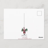 Oude stijl Waterverf kerstboom in sneeuw Briefkaart (Achterkant)