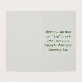 Oude stijl Waterverf kerstboom in Sneeuwholi Kaart (Binnenkant ongevouwen)