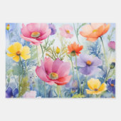 Oude stijl wilde bloemen inpakpapier vel (Voorkant)