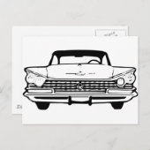 Oude stijlauto in zwart of wit briefkaart (Voorkant / Achterkant)