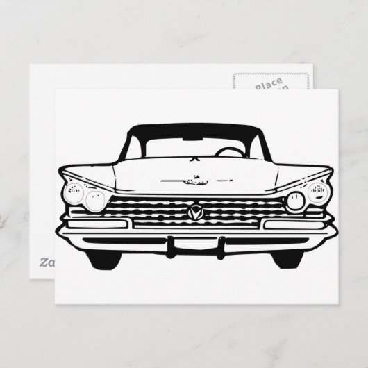 Oude stijlauto in zwart of wit briefkaart (Voorkant / Achterkant)