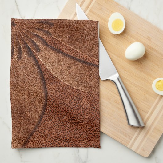 Oude stijlkoper, getextureerde ventilator theedoek (Quarter Fold)