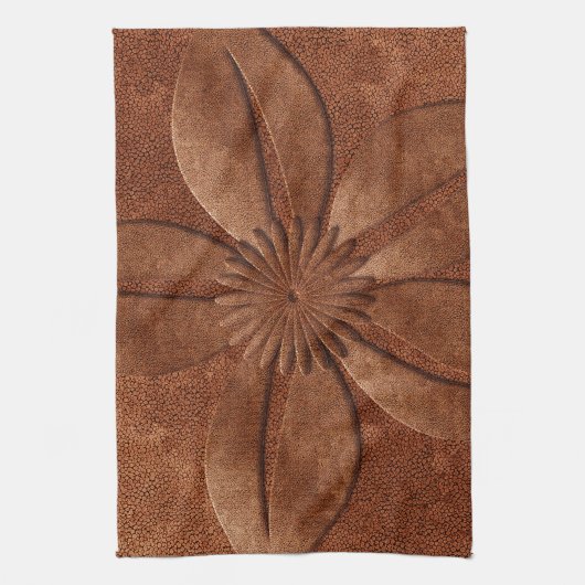 Oude stijlkoper, getextureerde ventilator theedoek (Verticaal)